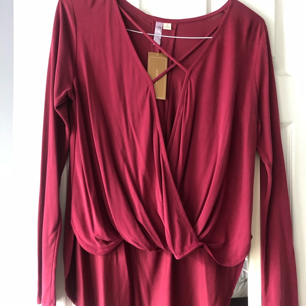 Criss cross surplus top
